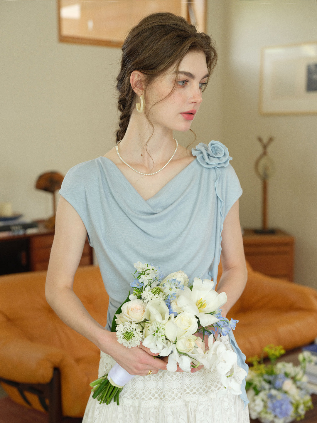 Ellianna Cowl Neck Cotton Top