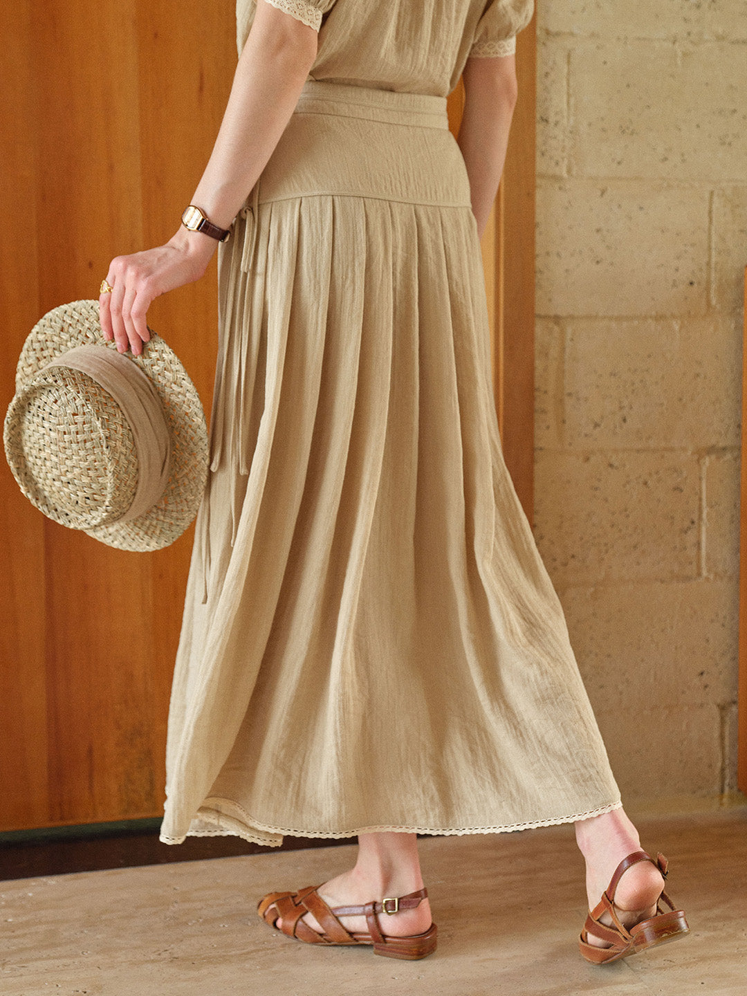 Selene A-Line Linen Skirt