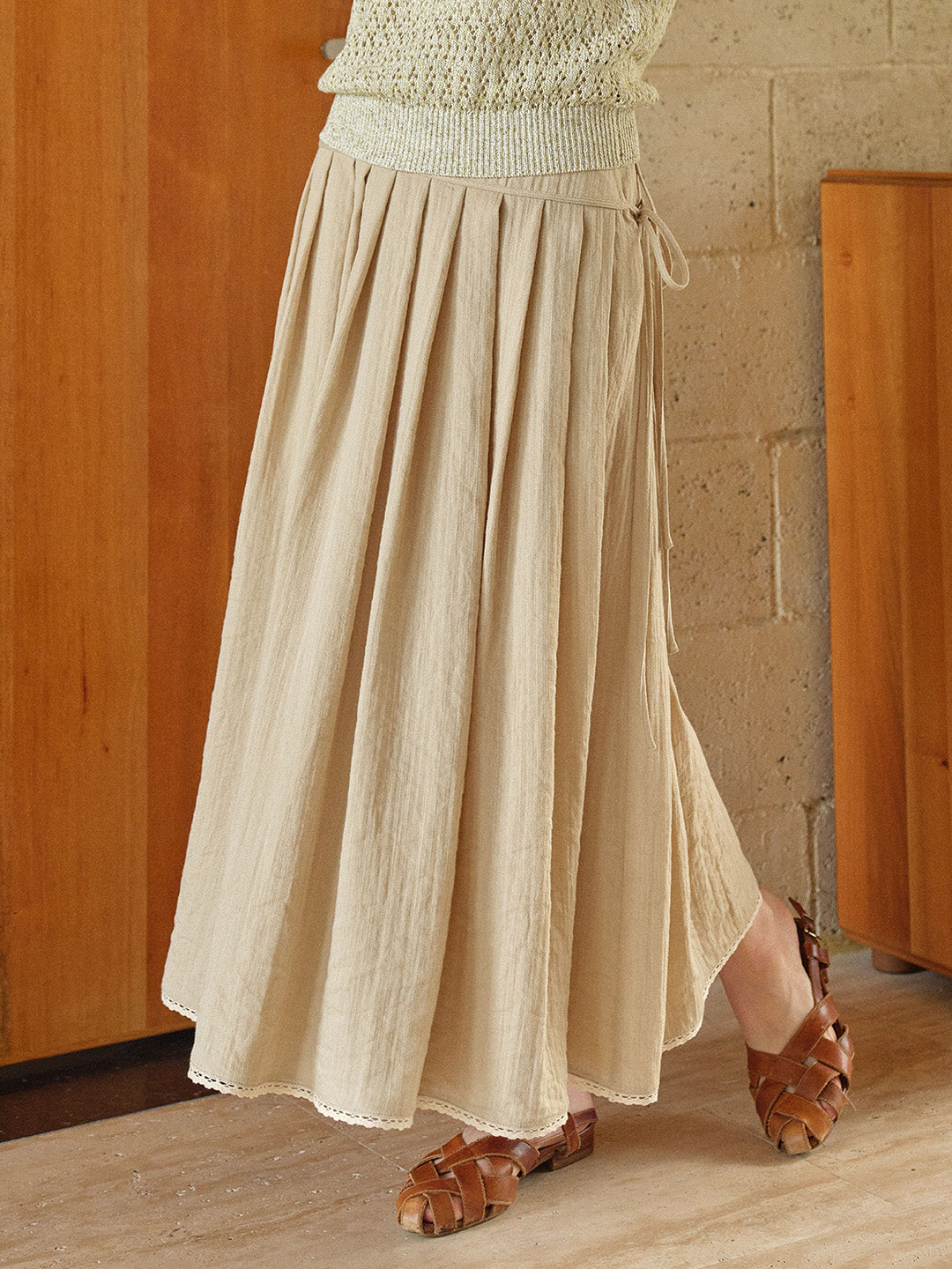 Selene A-Line Linen Skirt