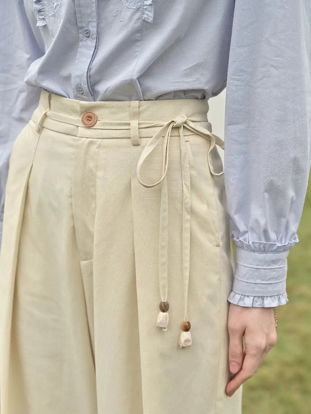 Quincy Pleated Cotton Trousers