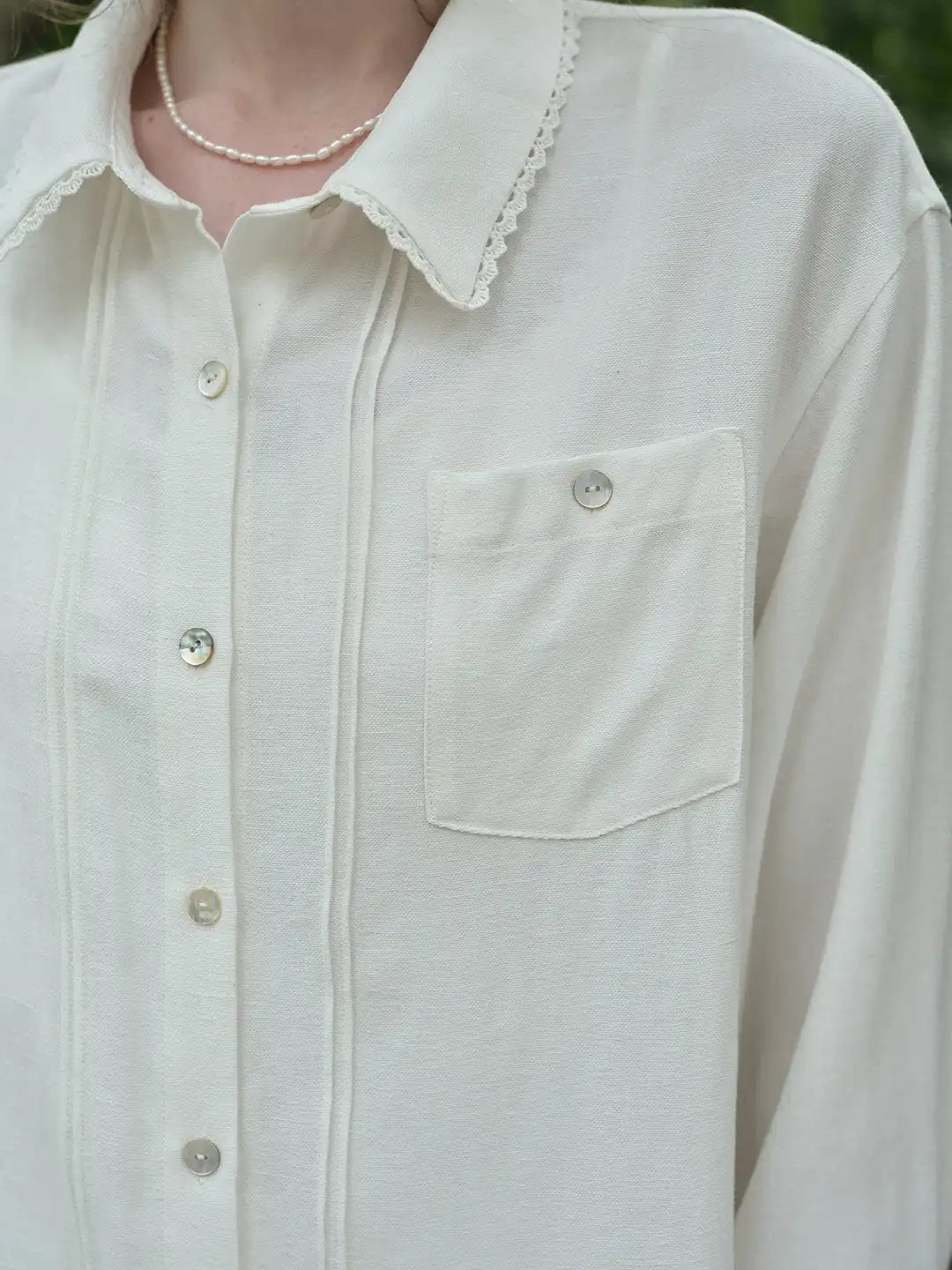 Carla Lace Collar Linen Shirt