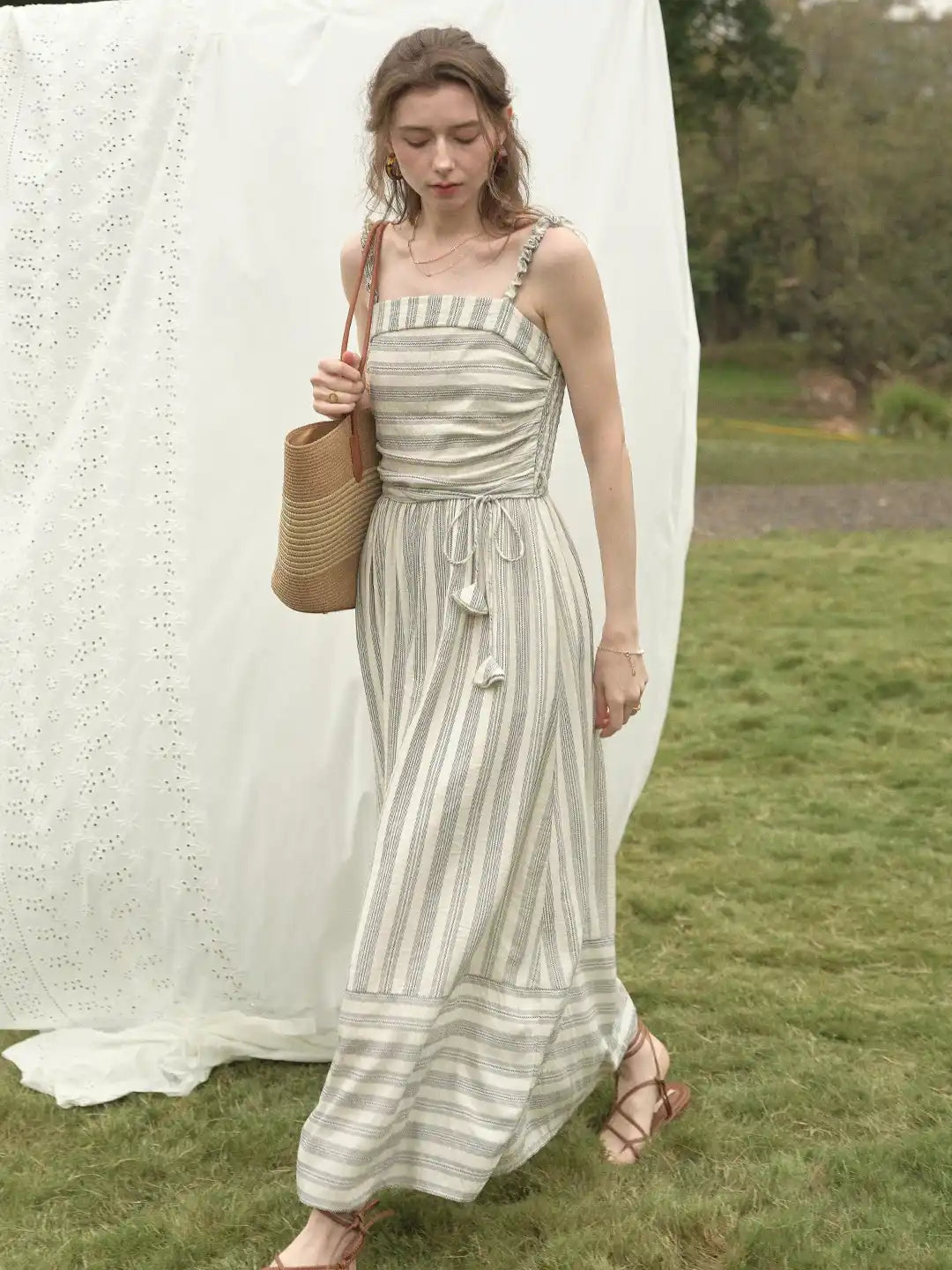 Reya Stripes Suspender Dress