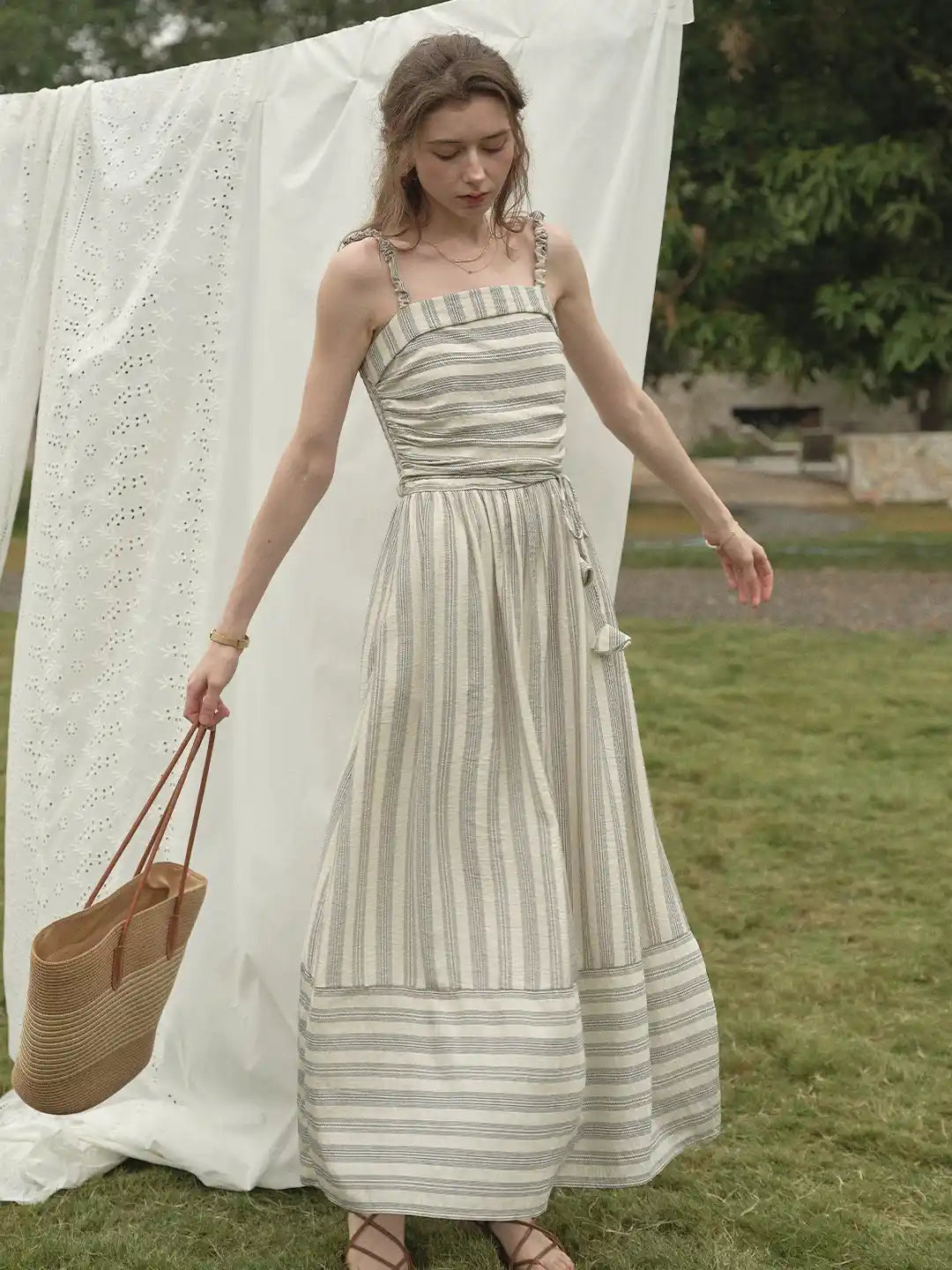 Reya Stripes Suspender Dress