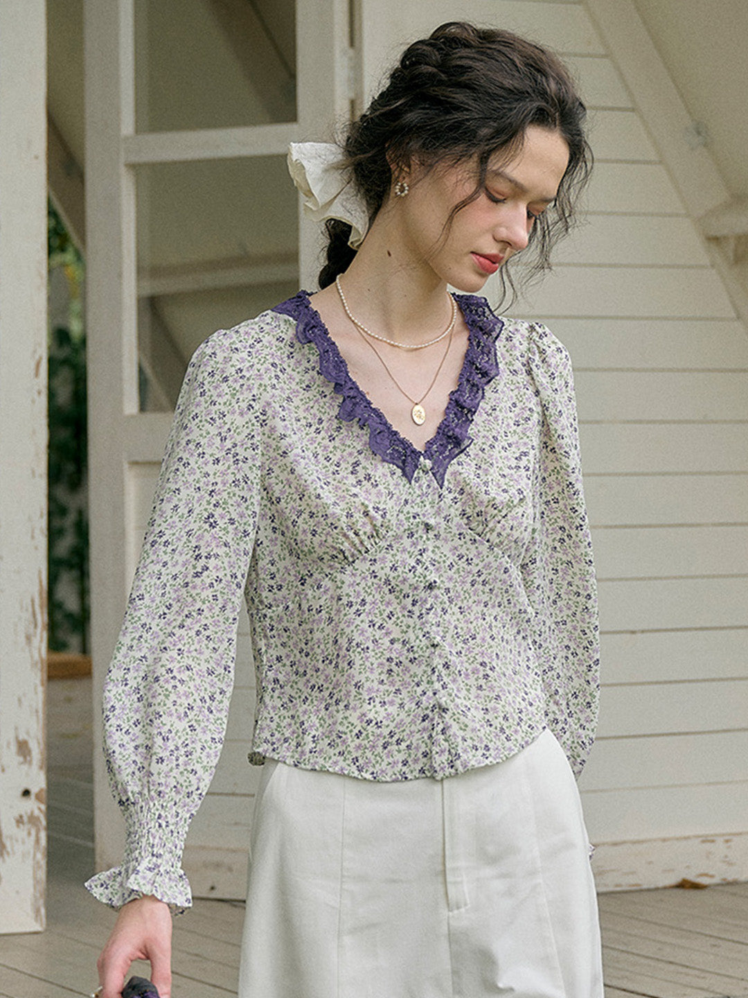 【Final Sale】Laurel V-Neck Floral Blouse