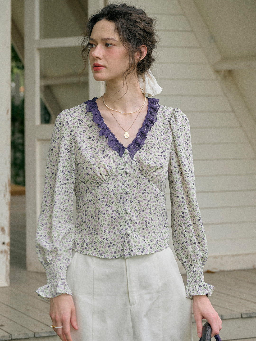 【Final Sale】Laurel V-Neck Floral Blouse