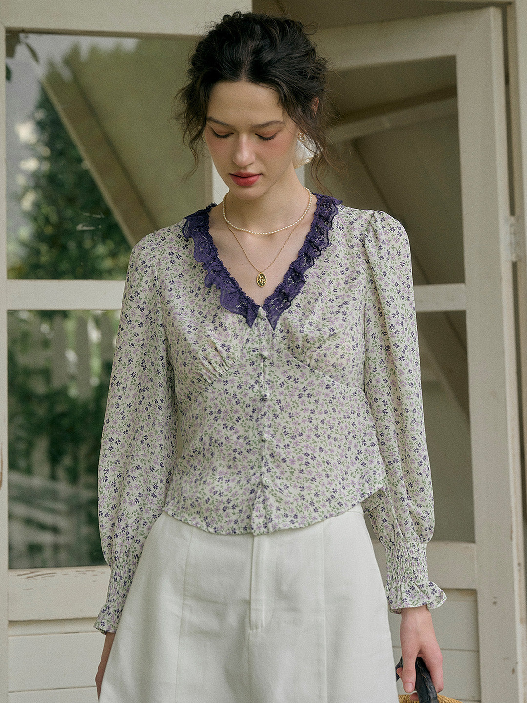 【Final Sale】Laurel V-Neck Floral Blouse