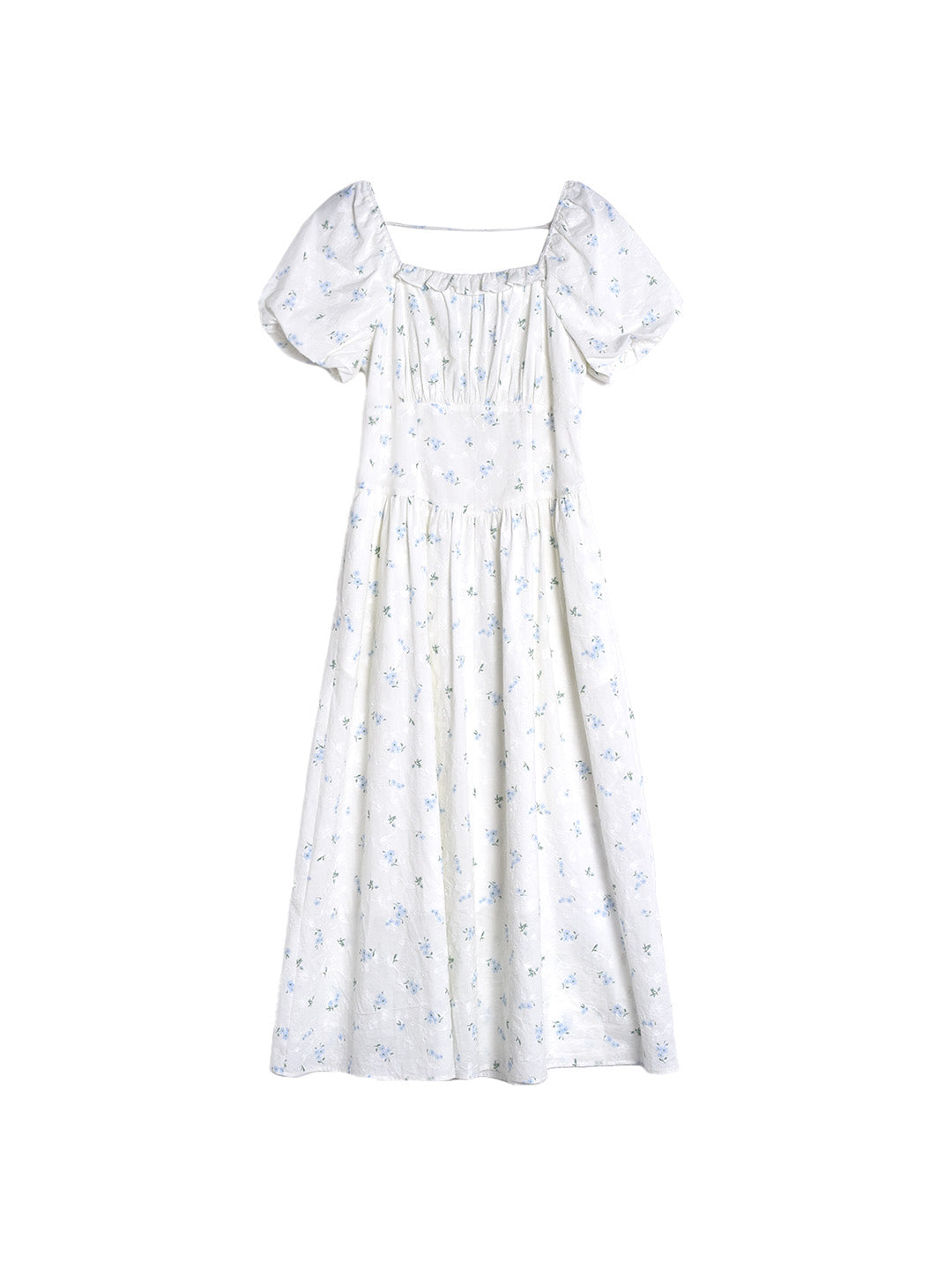 【Final Sale】Lara Square Neck Floral 100% Cotton Dress