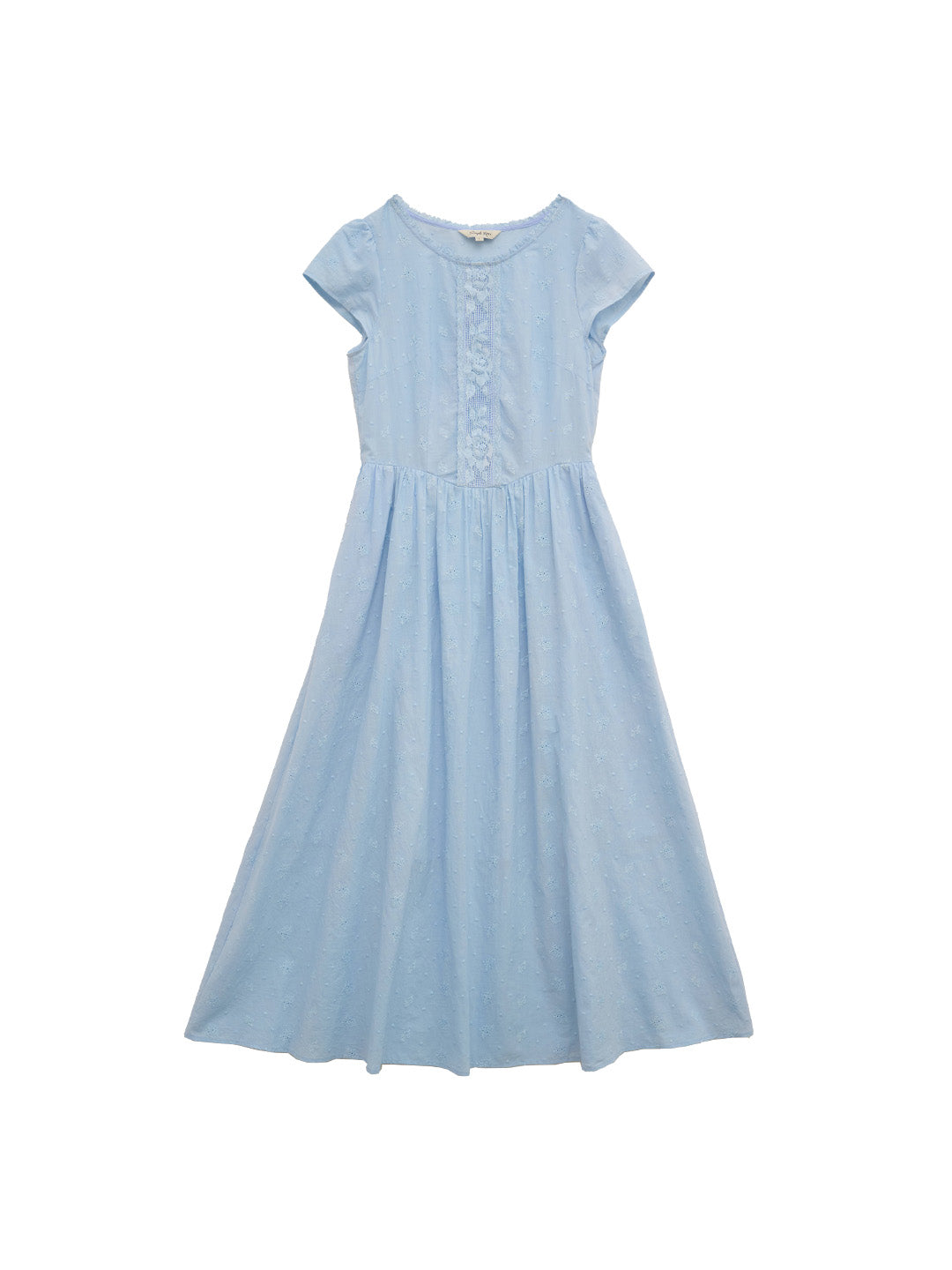 Malia Round Neck Lace Embroidered 100% Cotton Dress