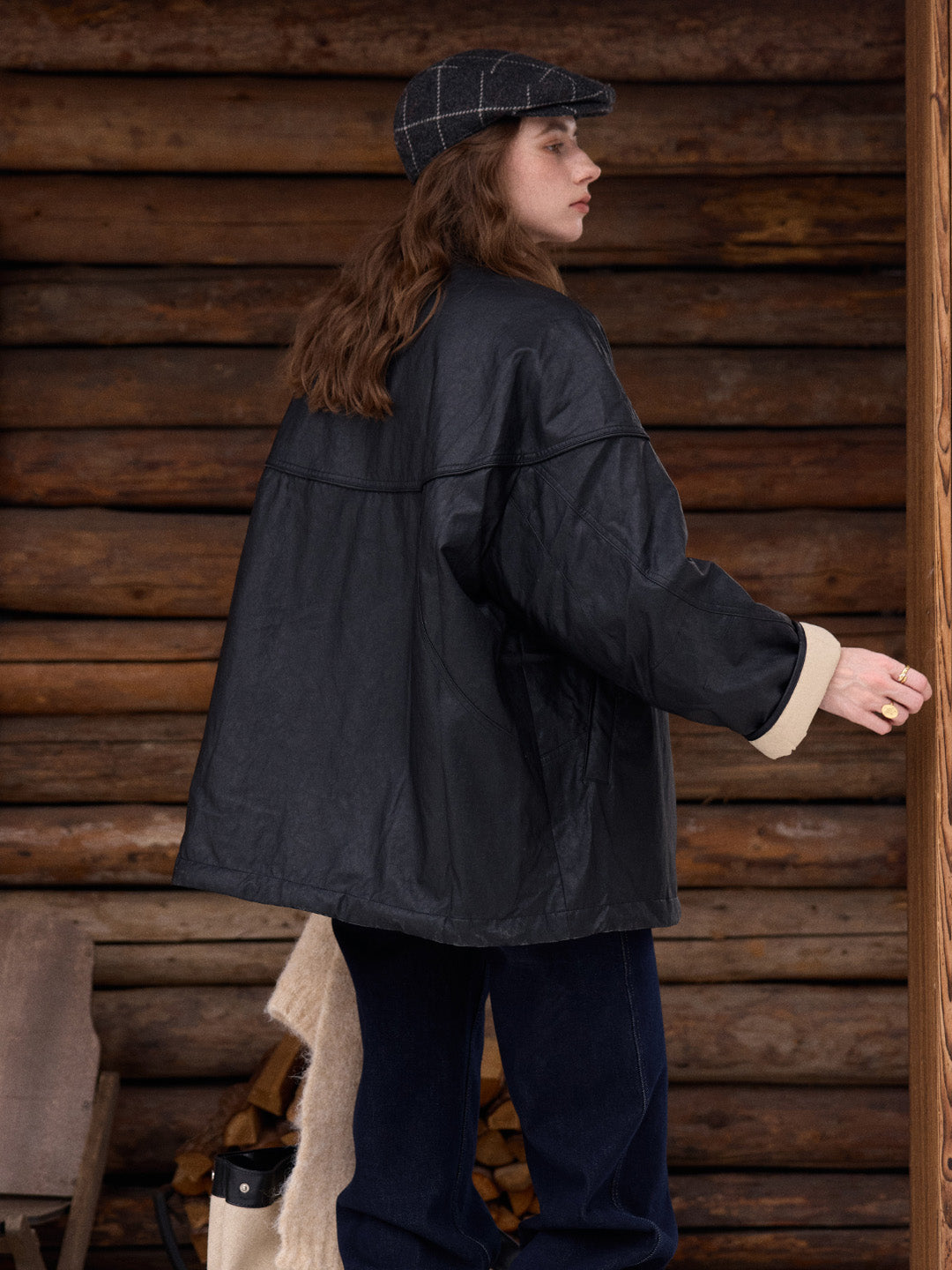 Cheyenne Faux Leather Down Jacket