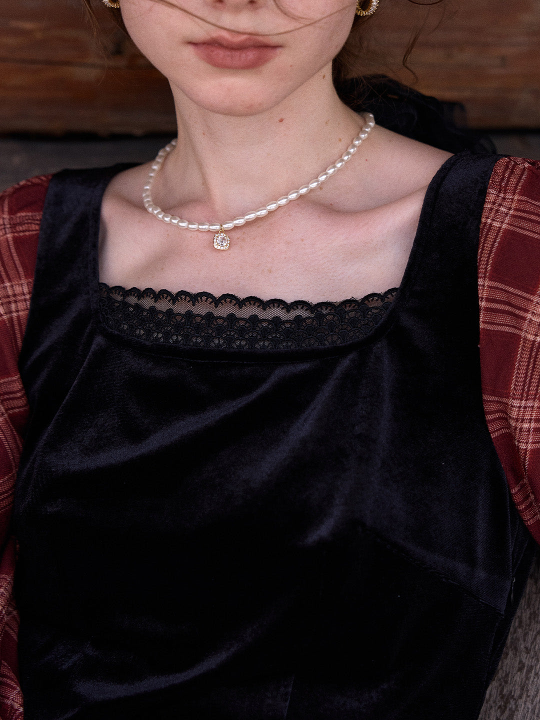 Charley Square Neck Plaid Dress