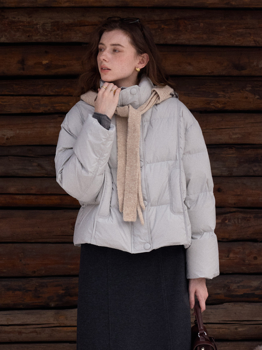Maisy Stand Collar Short Down Jacket