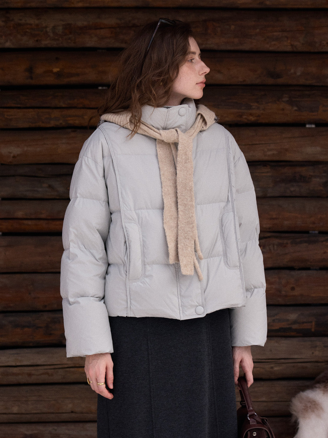 Maisy Stand Collar Short Down Jacket