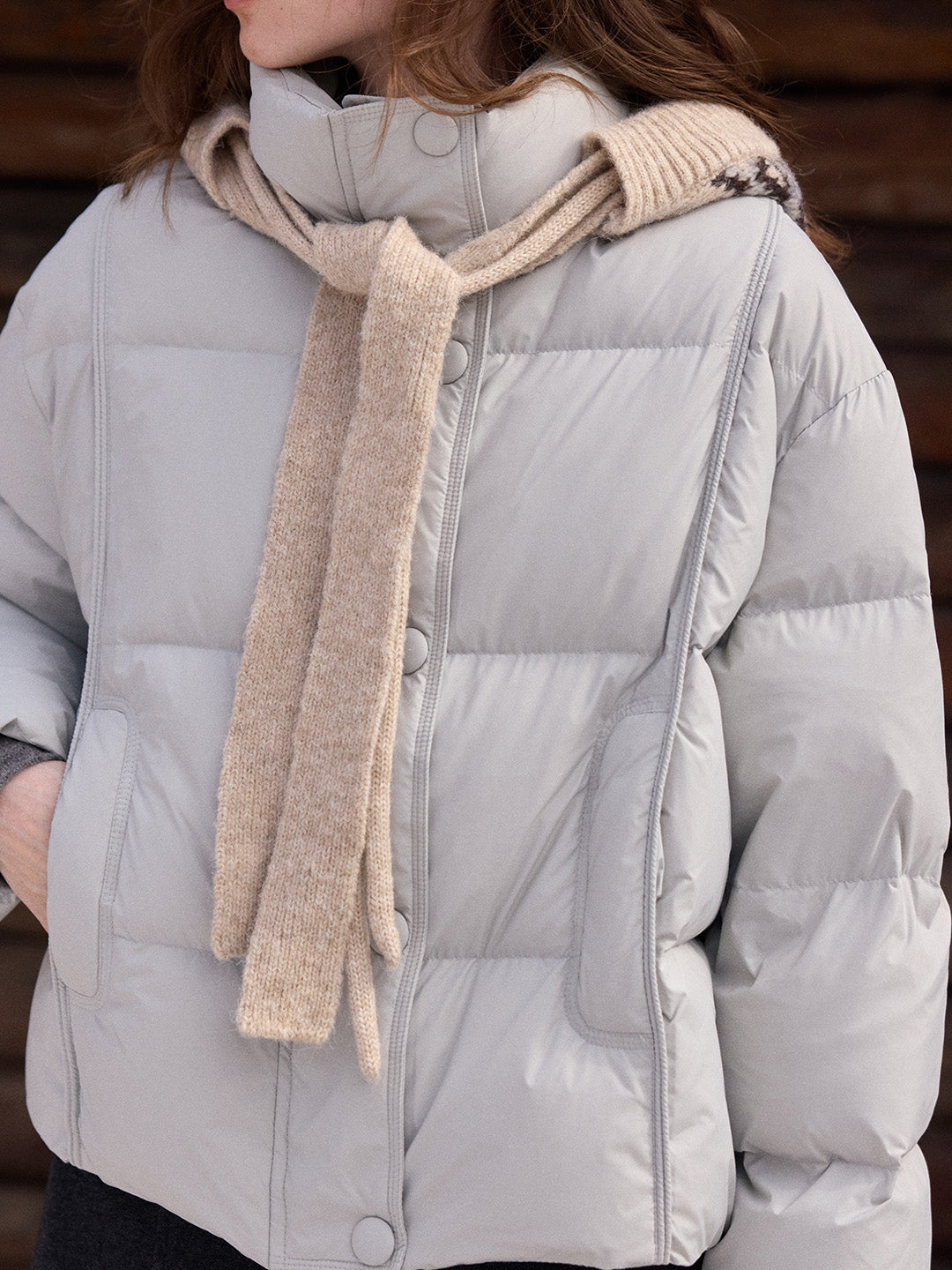 Maisy Stand Collar Short Down Jacket