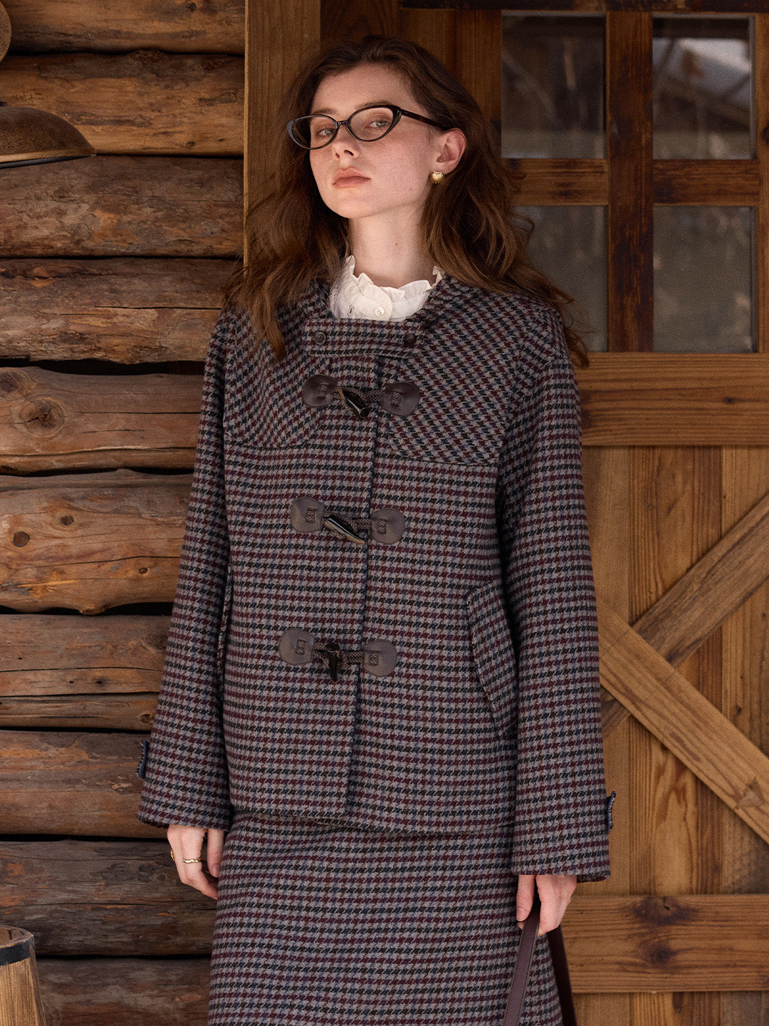 Kylee Houndstooth Wool Jacket