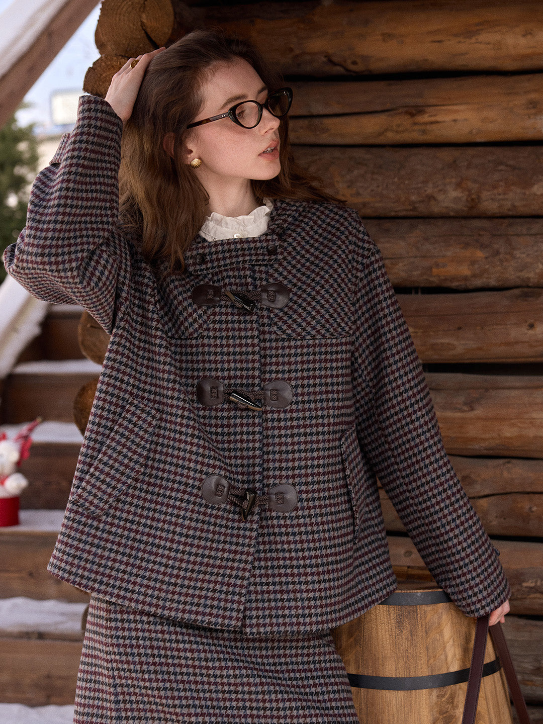 Kylee Houndstooth Wool Jacket
