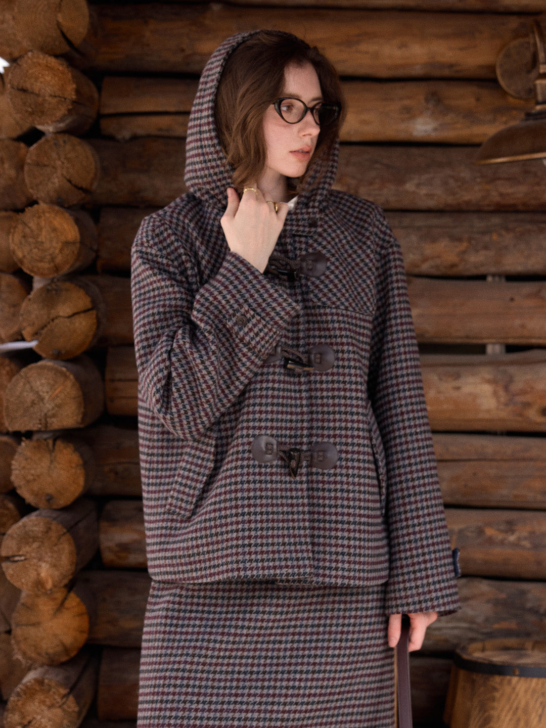 Kylee Houndstooth Wool Jacket