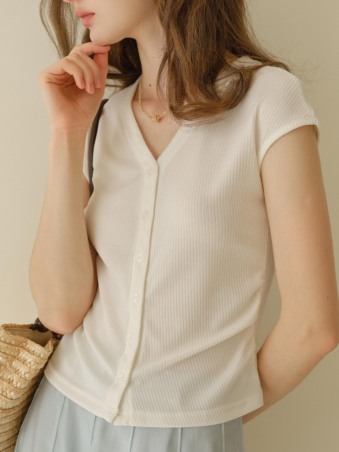 Blaire Simple V-Neck Blouse