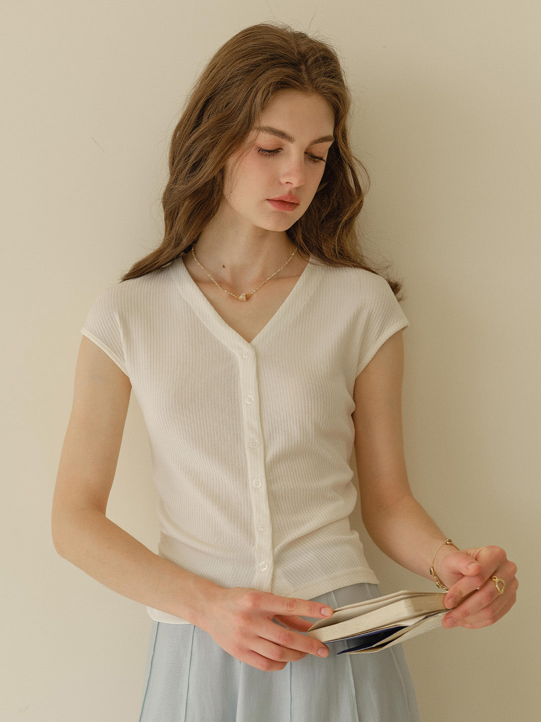 Blaire Simple V-Neck Blouse