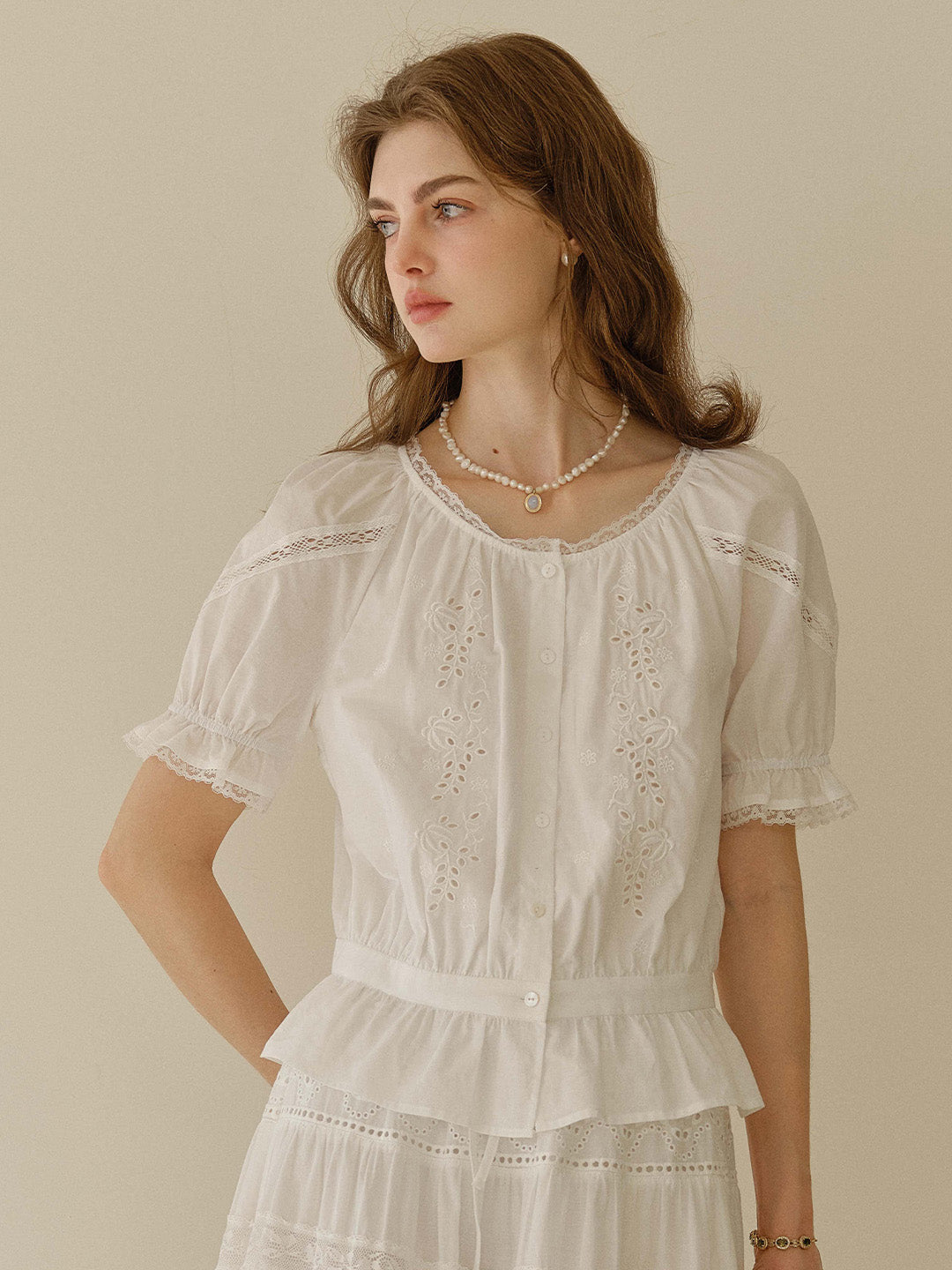 Samara Round Neck 100% Cotton Blouse