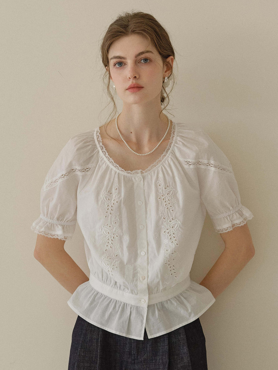 Samara Round Neck 100% Cotton Blouse