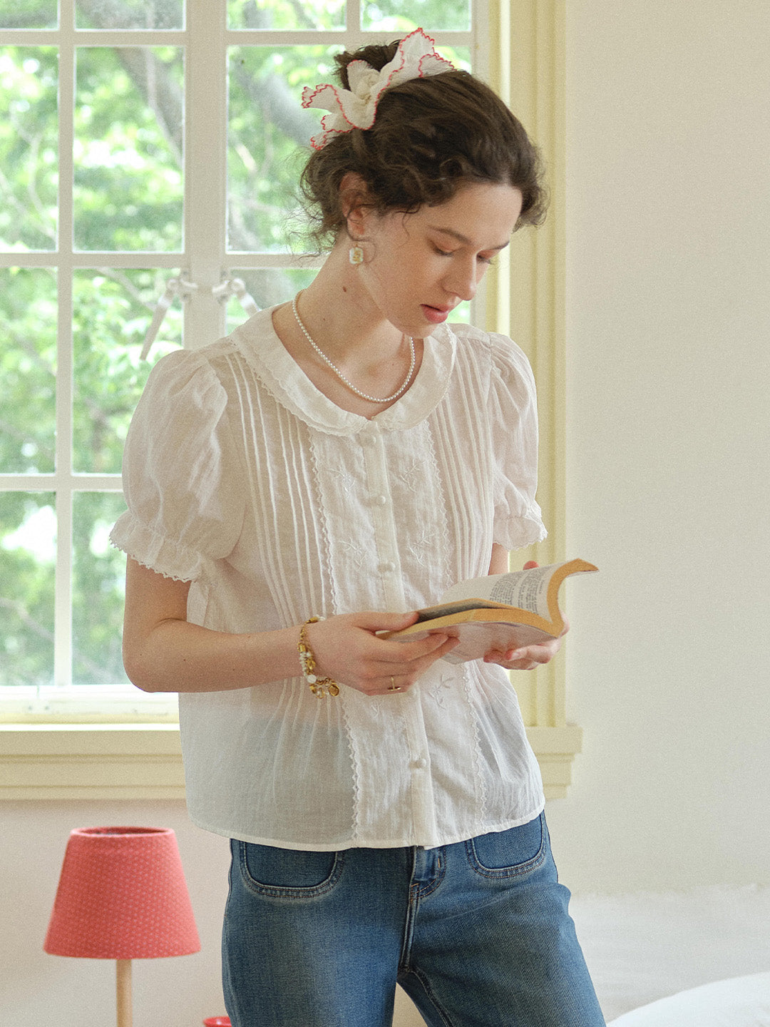 Sophia Peter Pan Collar 100%Cotton Blouse