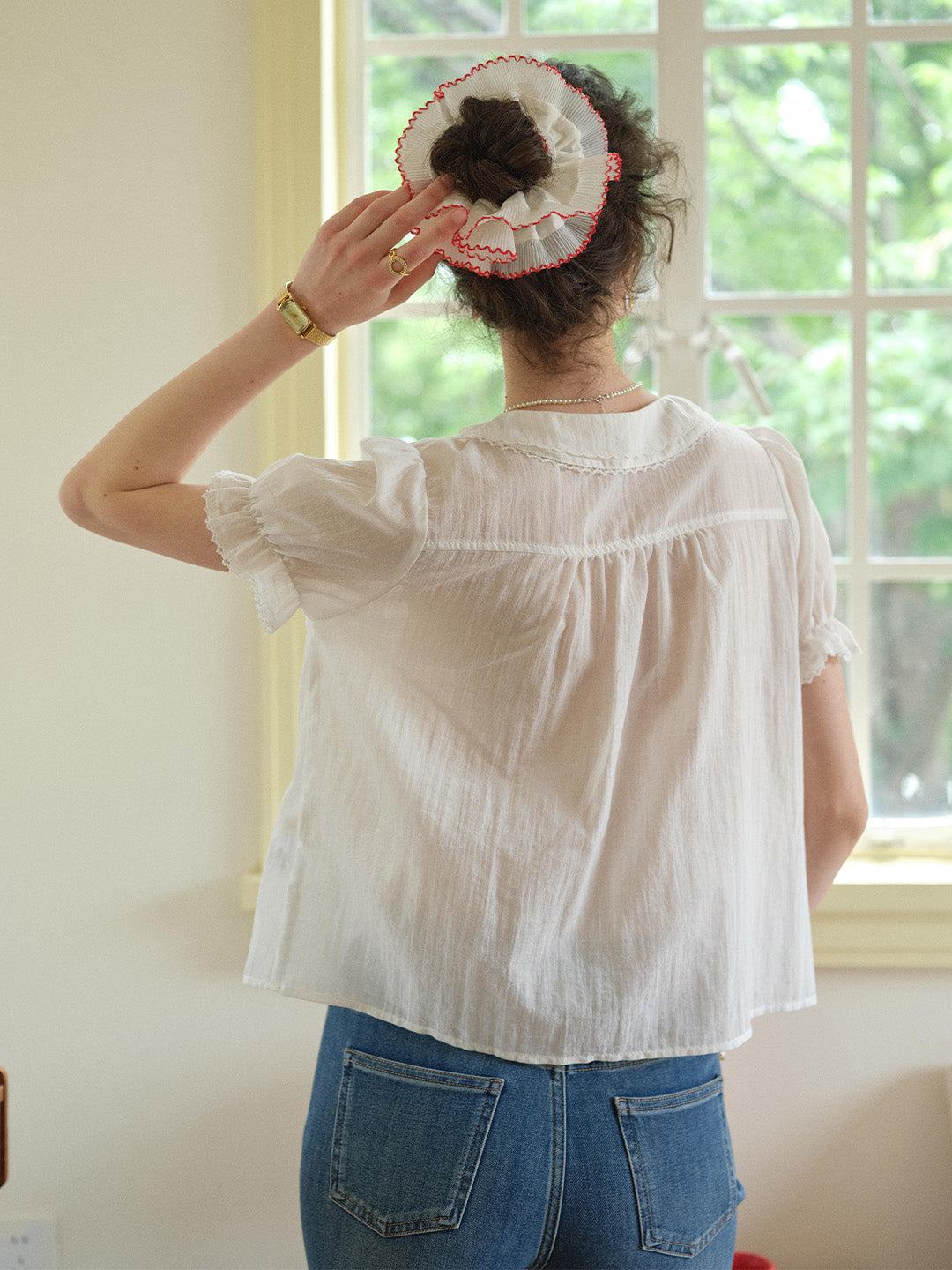 Sophia Peter Pan Collar 100%Cotton Blouse