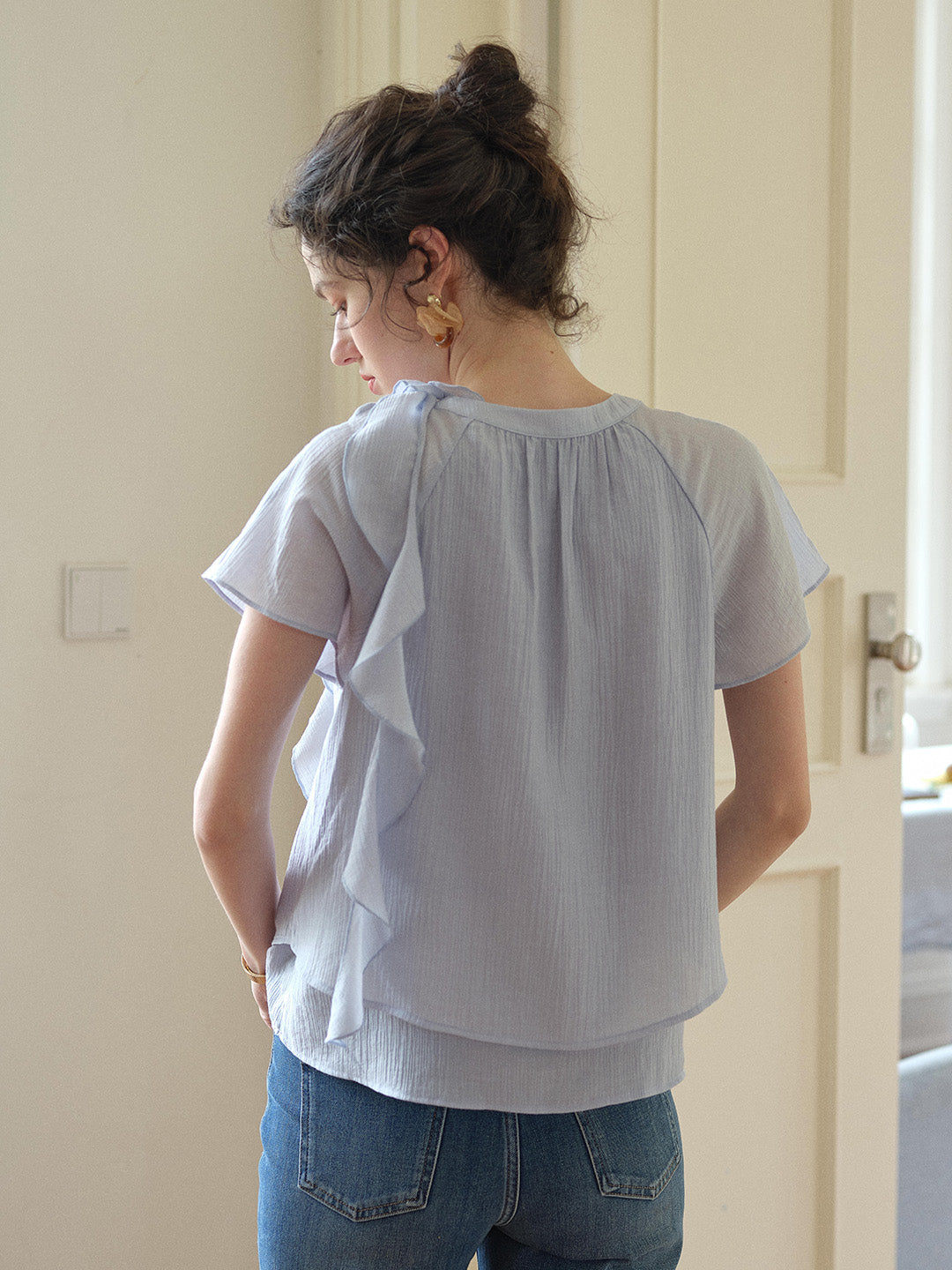 Emilia Round Neck French Blouse