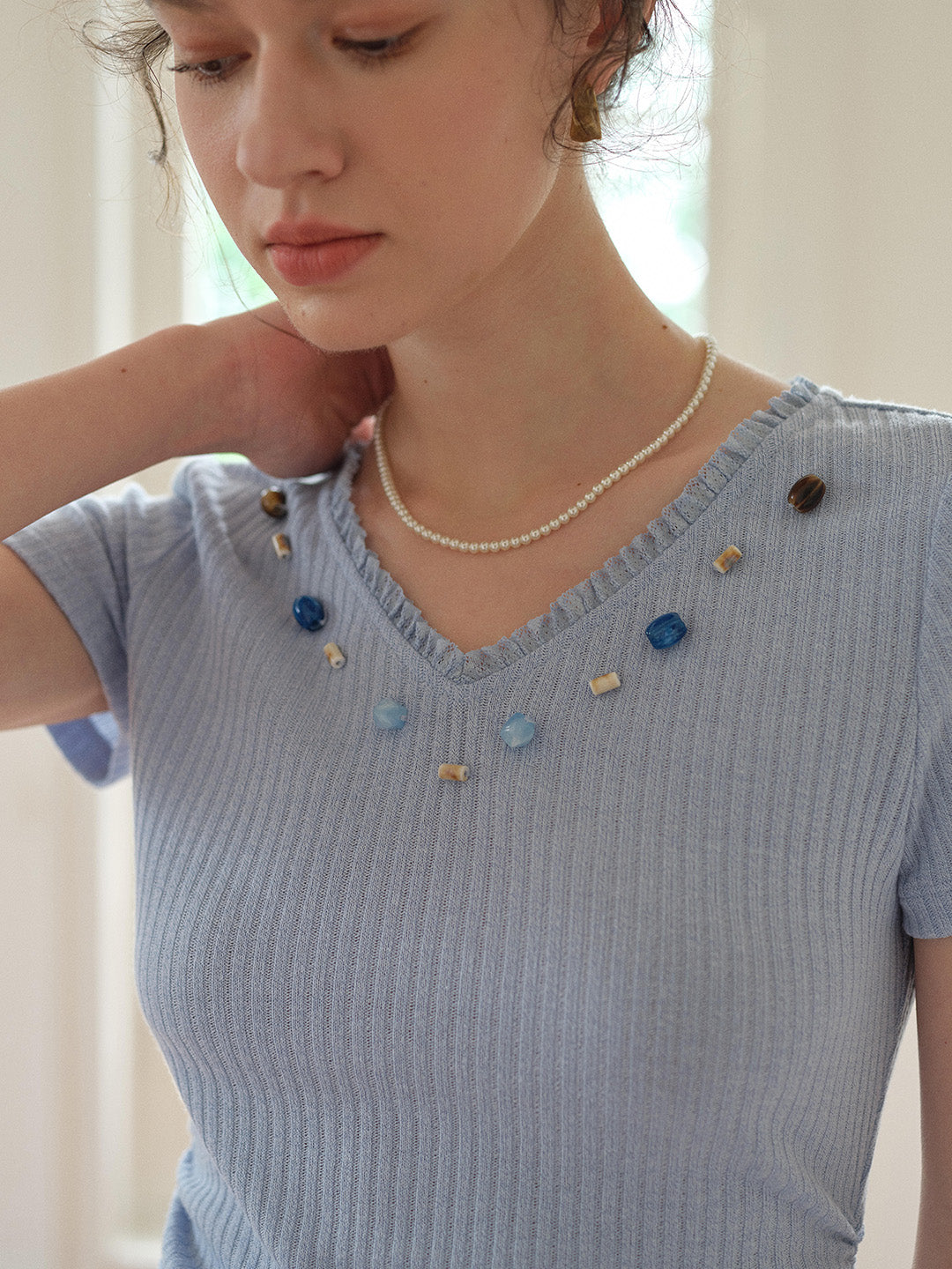 Annabelle V-Neck French Blouse