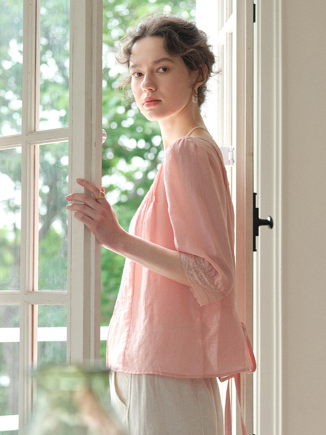 Raina Square Neck Embroidery Blouse