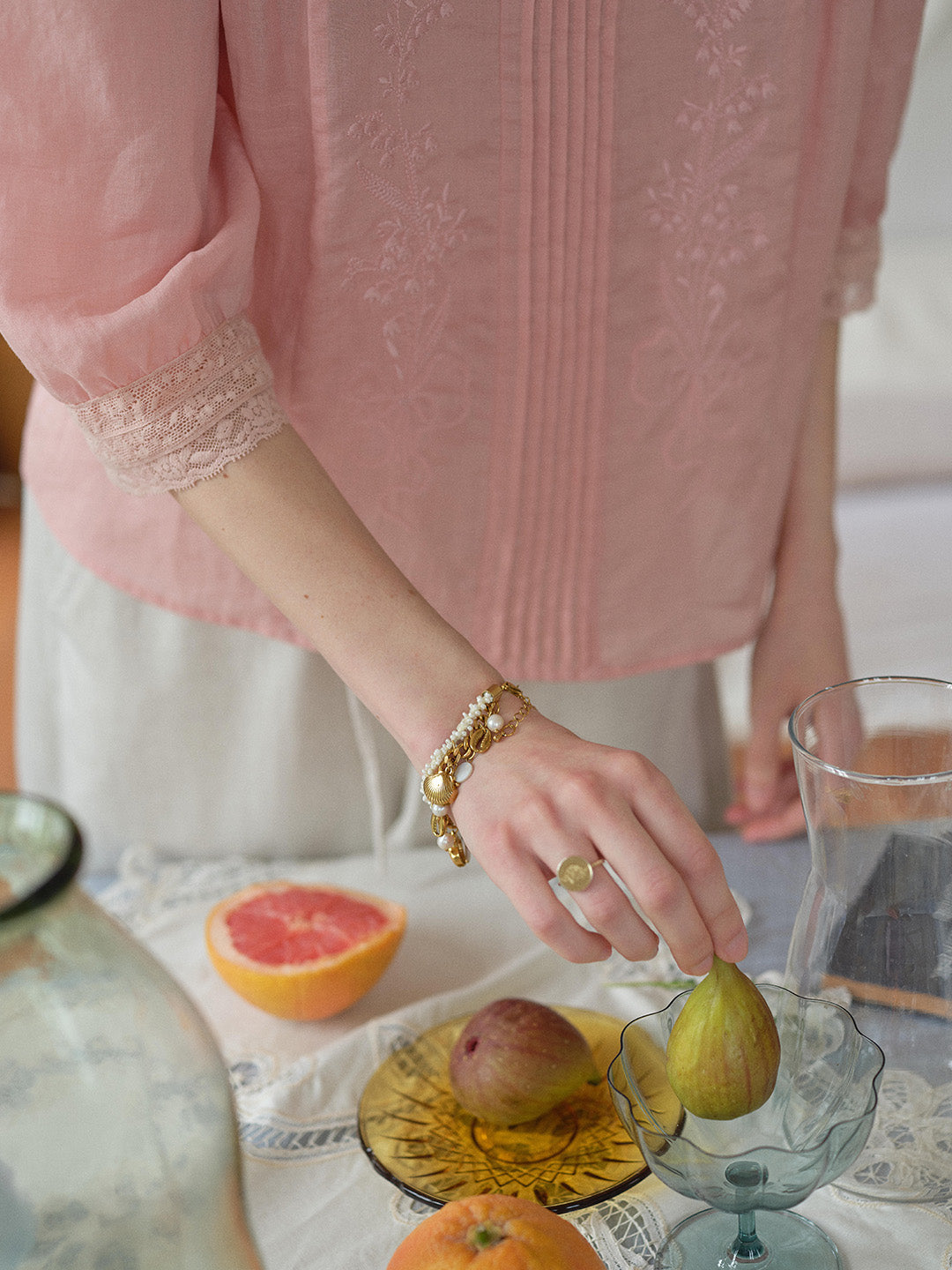 Raina Square Neck Embroidery Blouse
