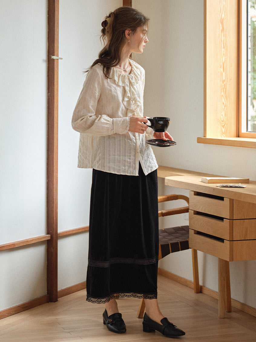 Carla 100%Cotton French Button-Up Blouse