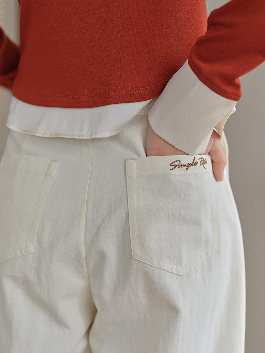 Harper Classic Embroidery Loose Pants