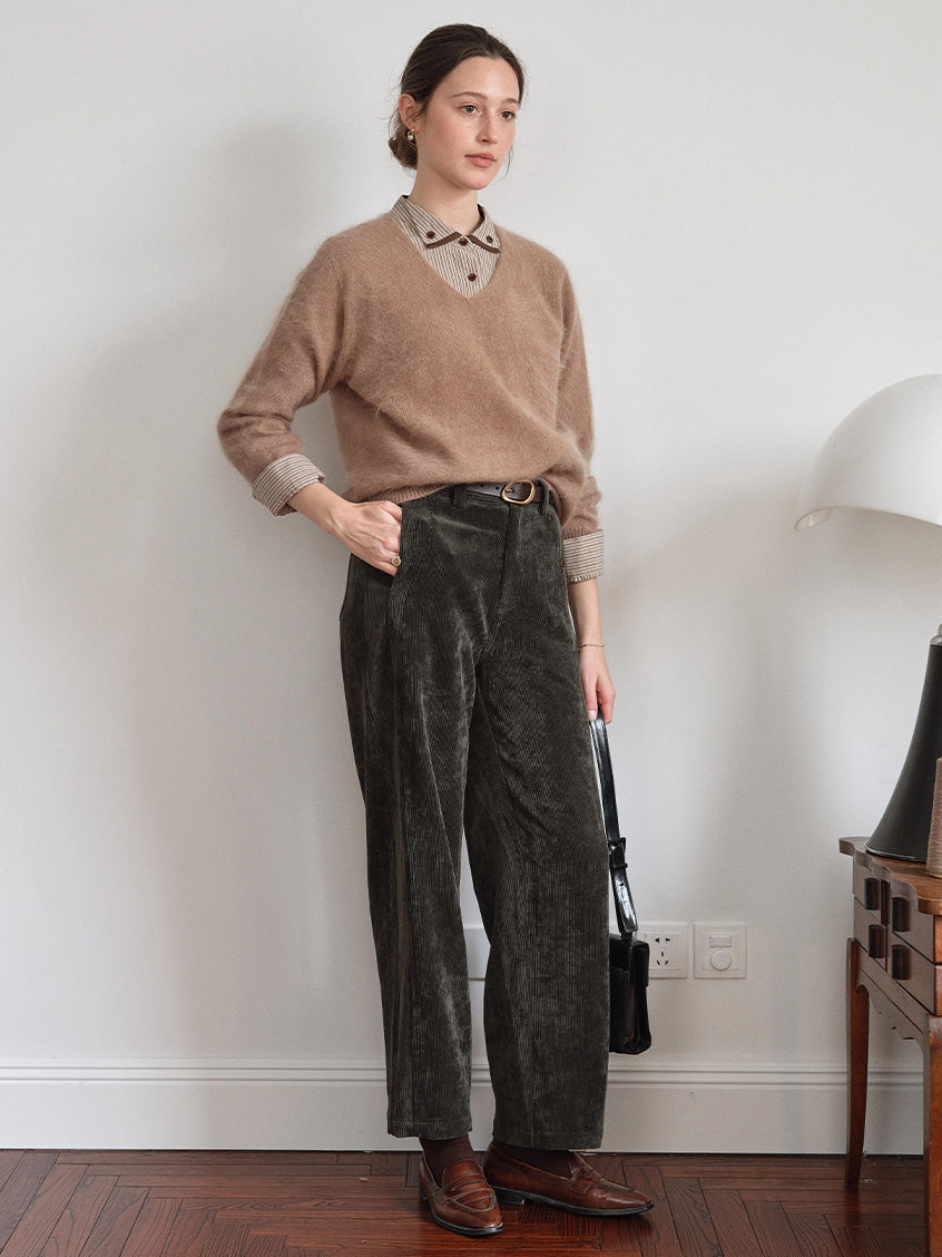 Ghislaine High-Waisted Wide-Leg Trousers