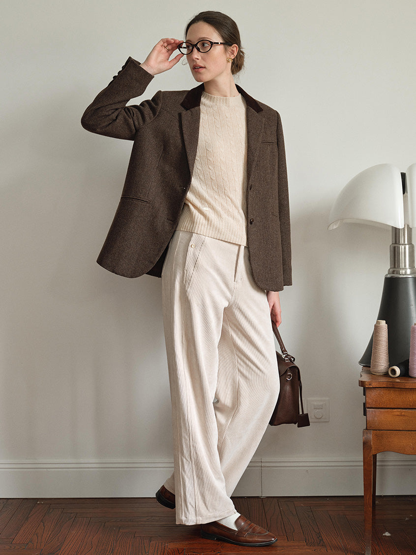 Ghislaine High-Waisted Wide-Leg Trousers