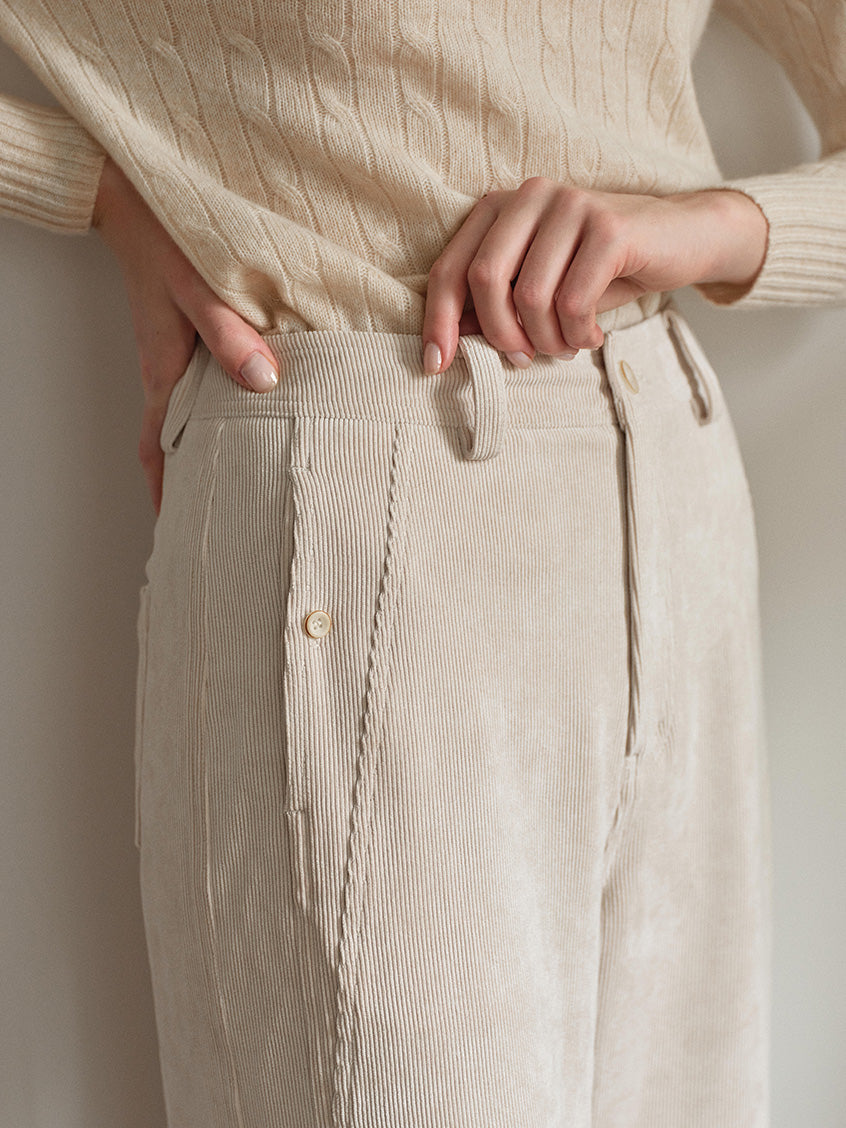 Ghislaine High-Waisted Wide-Leg Trousers