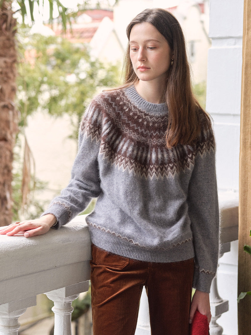 Tamara Nordic Yoke Round Neck Sweater
