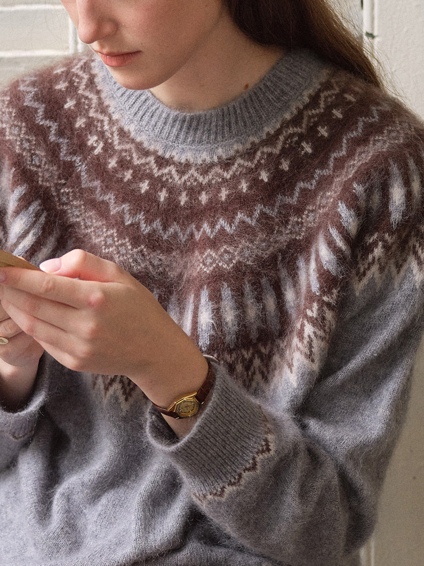 Tamara Nordic Yoke Round Neck Sweater