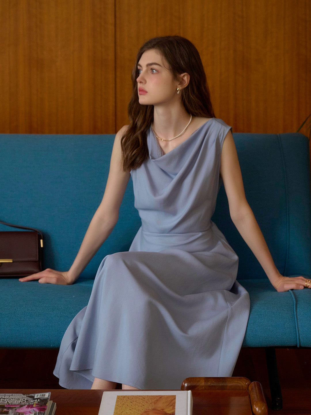 Isabel Cowl Neck Sleeveless Lysell Dress