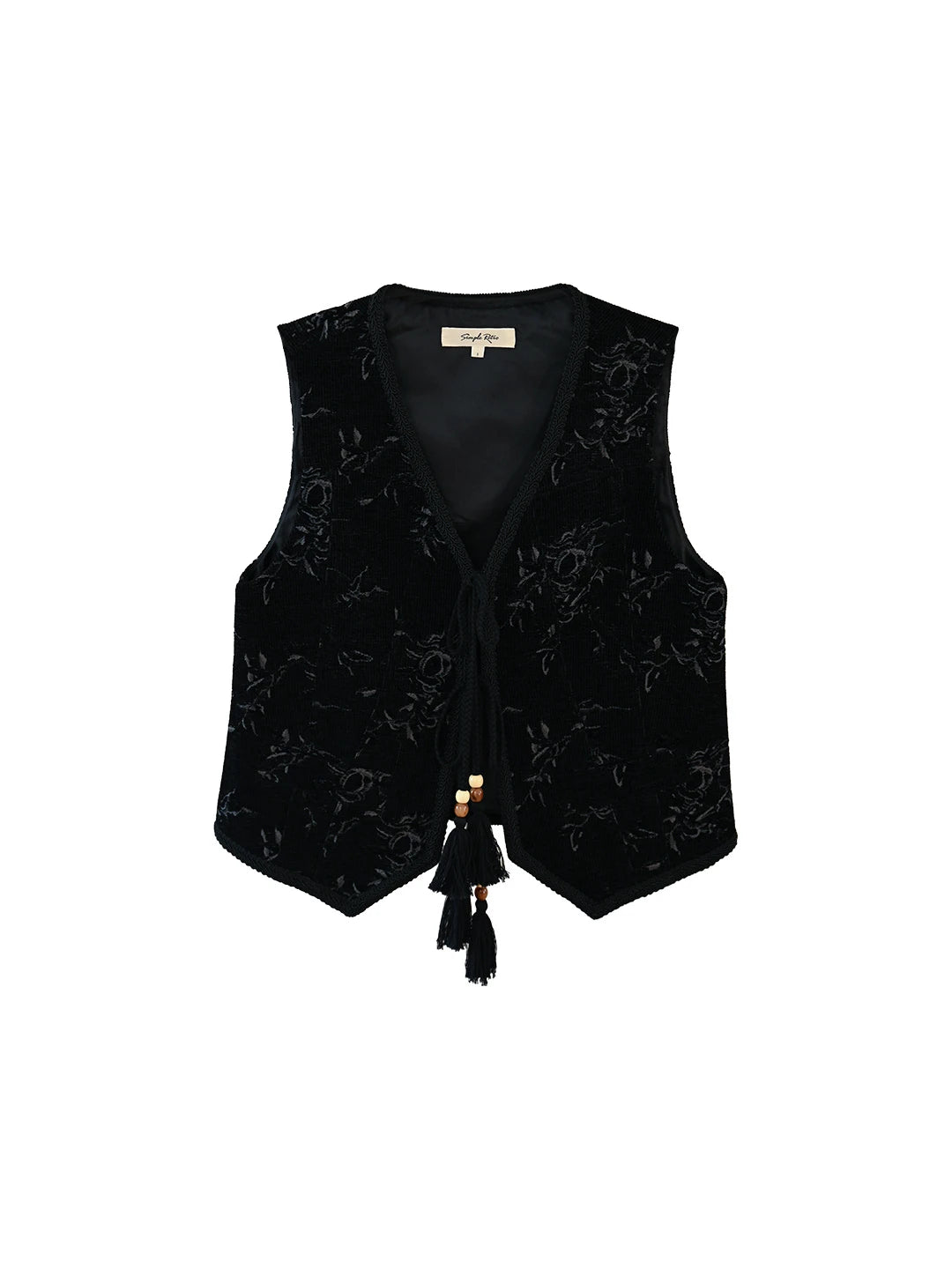 Aliya V-Neck Embroidery Vest