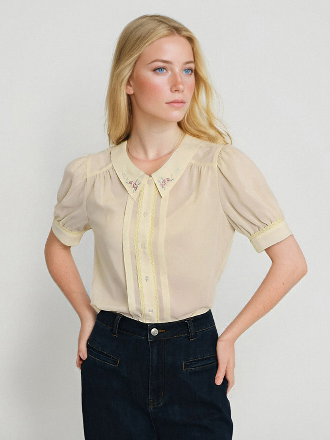【Final Sale】Liv Peter Pan Collar Blouse