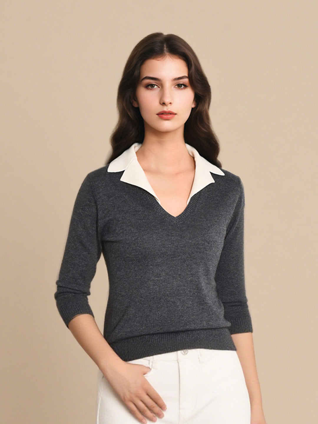 Mya V-Neck Knit Top