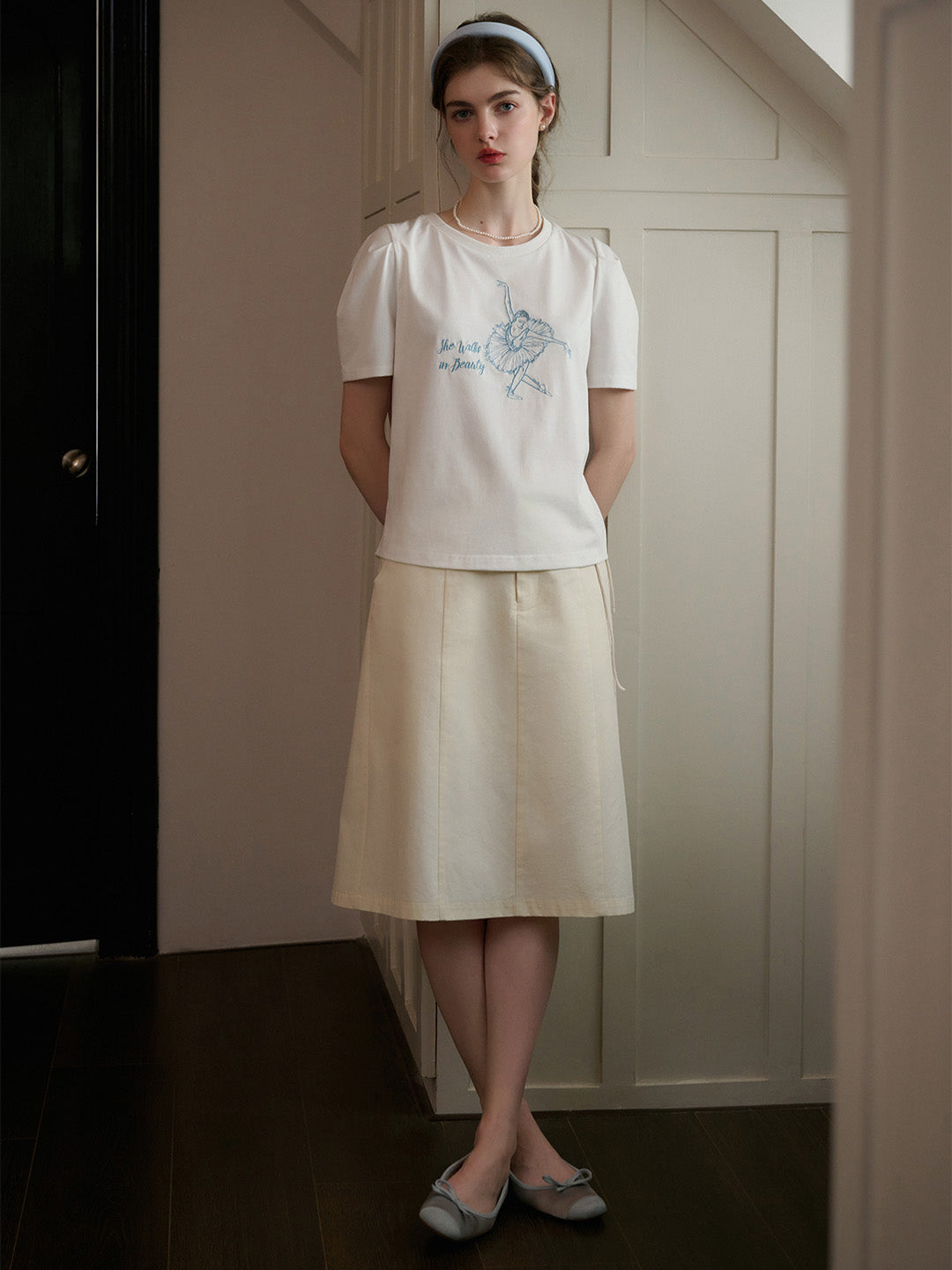 Kinslee Micro A Line Slit Tie Skirt