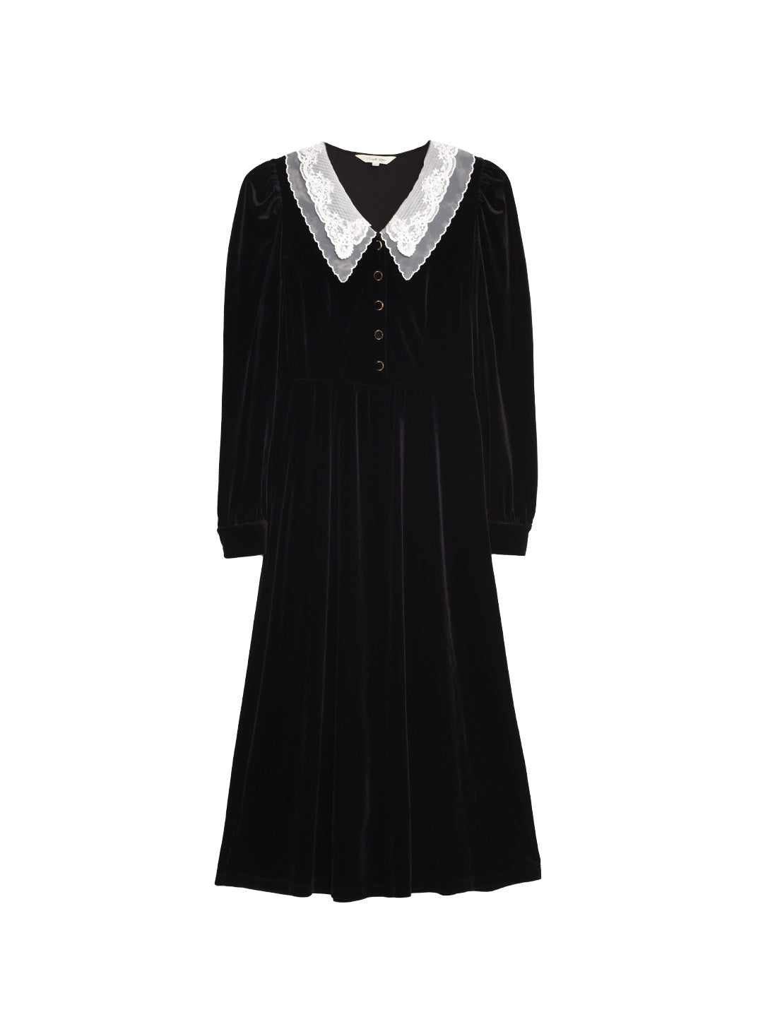 Emely V-Neck Velvet Lace Dress