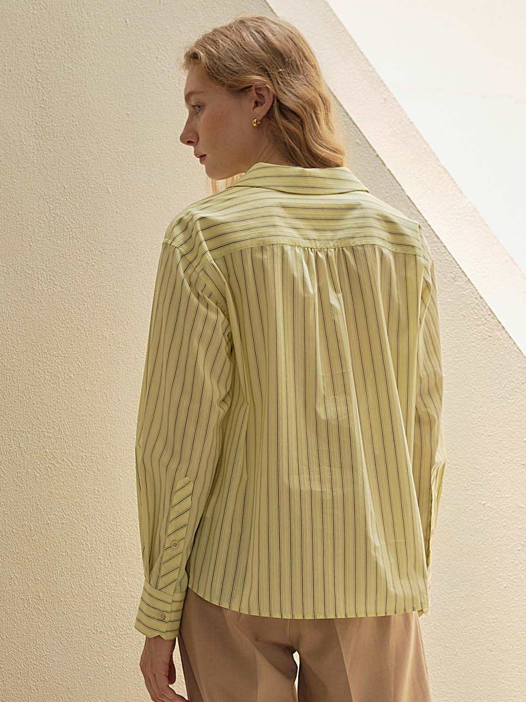 【Final Sale】Georgina Vintage Classic Suit Collar Striped Shirt