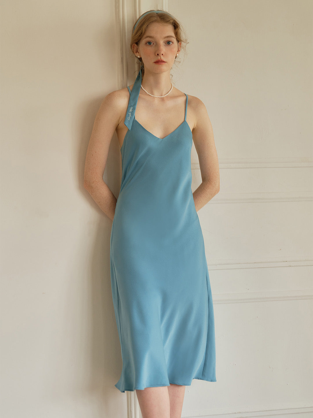 Final SaleDelilah Blue Suspender Dress, Blue / XS