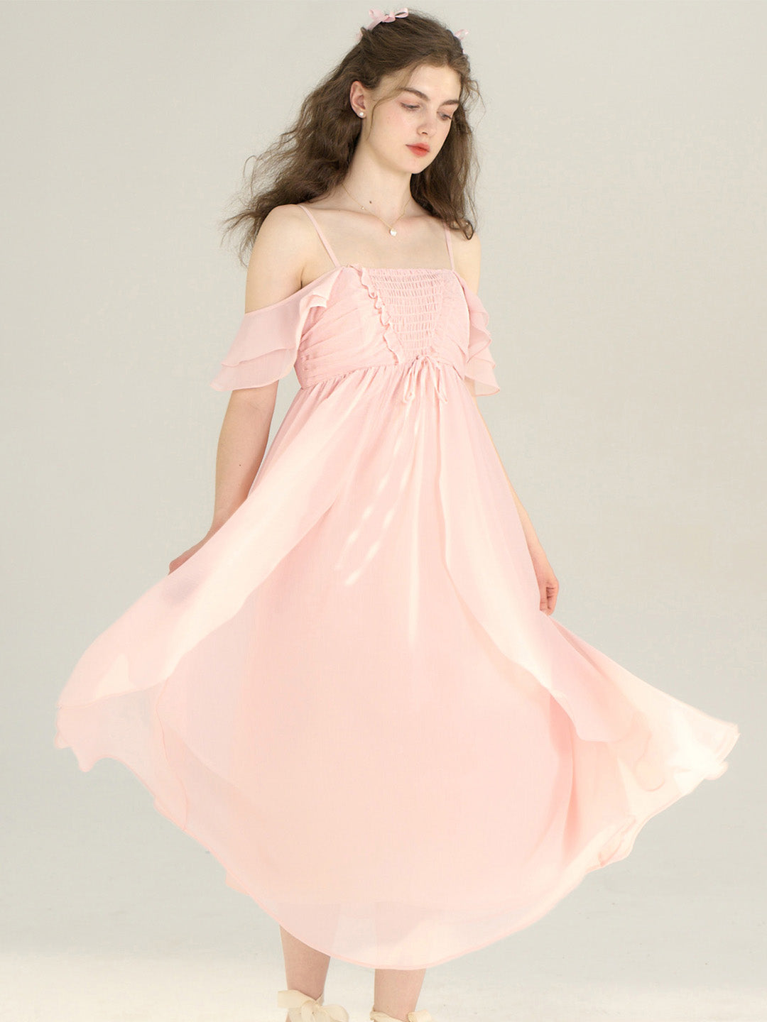 square neck pink dress Bransley Square Neck Mini Dress