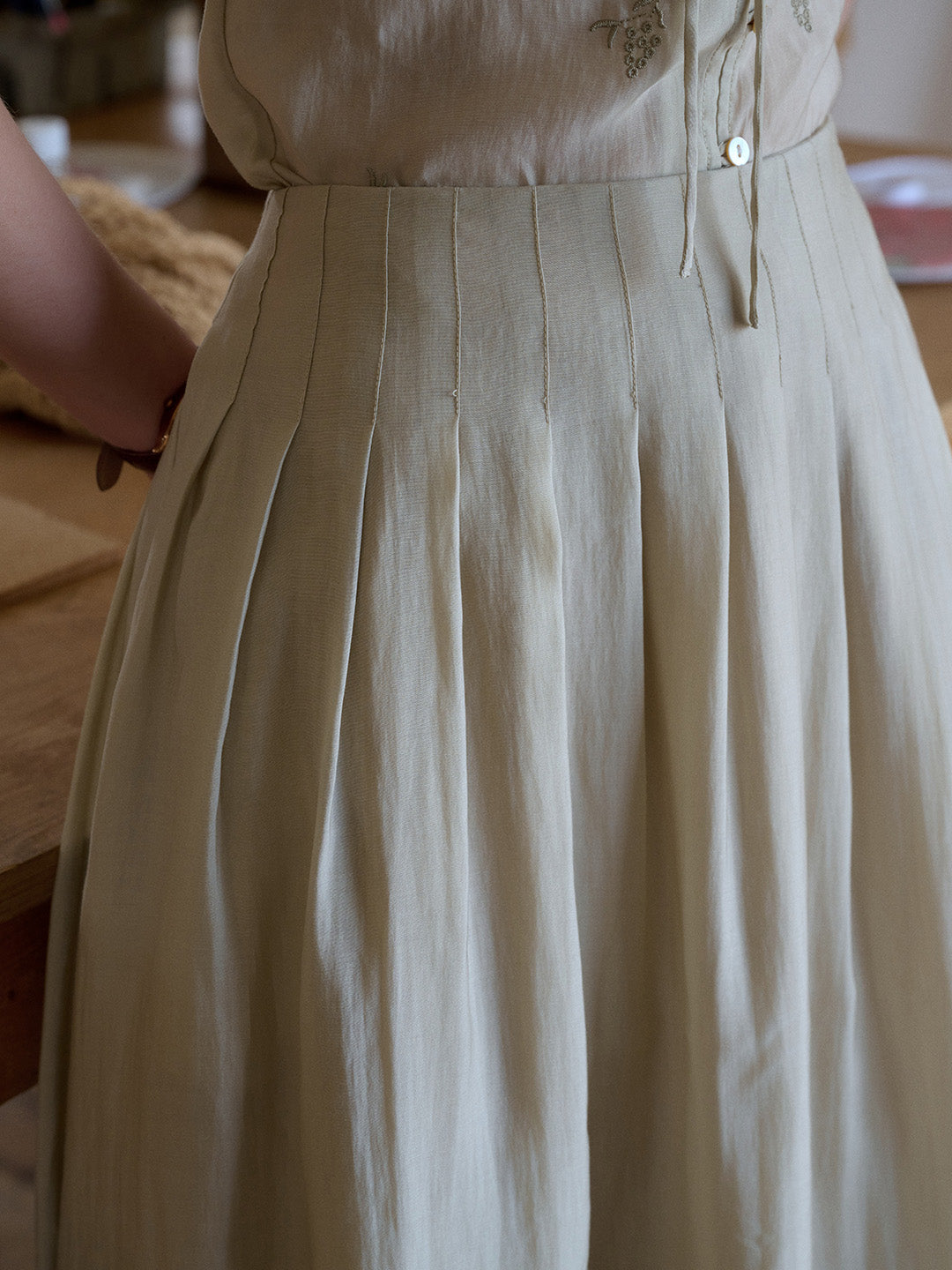 Alexandra Pleated Lyocell Skirt