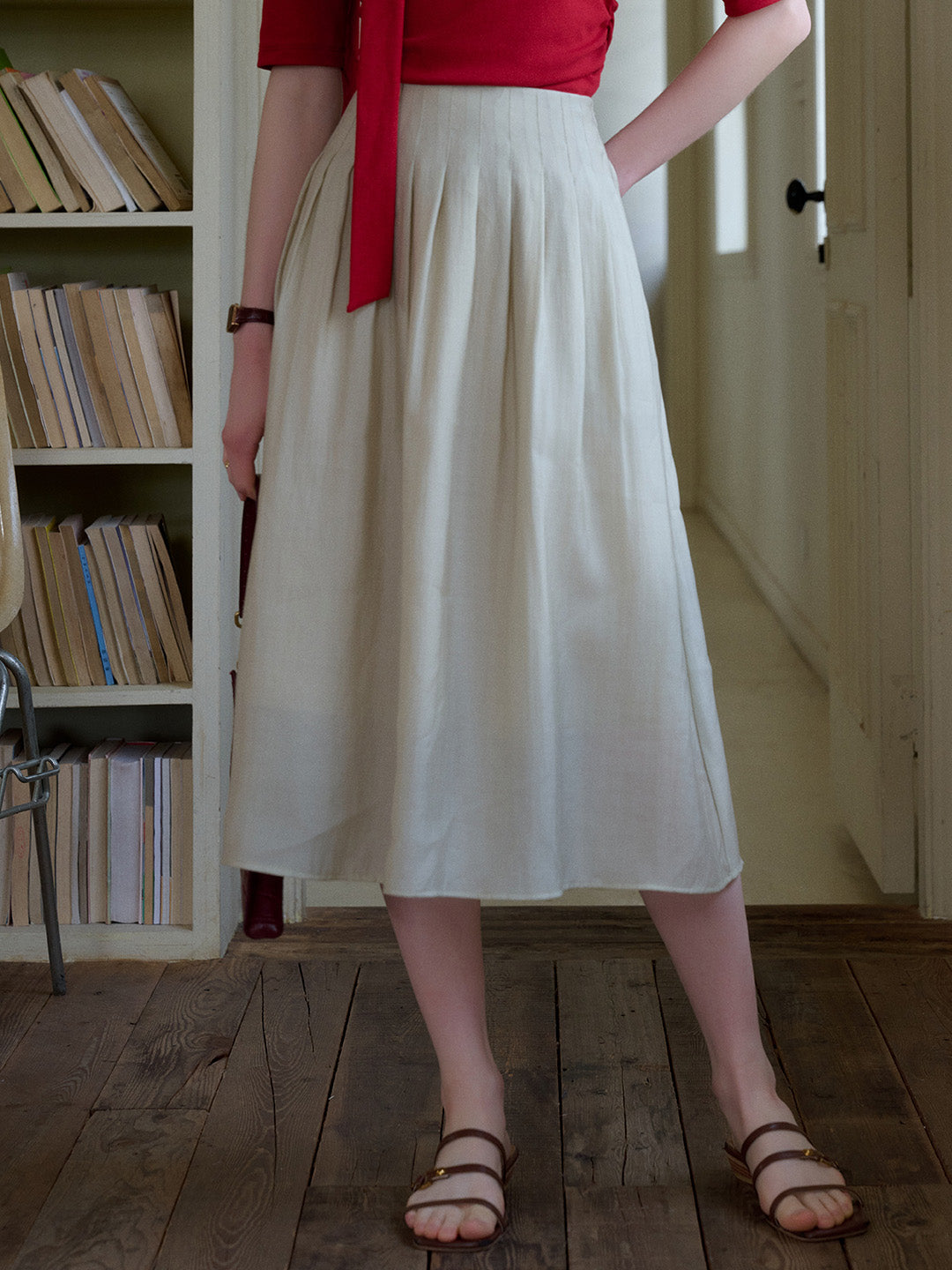 Alexandra Pleated Lyocell Skirt