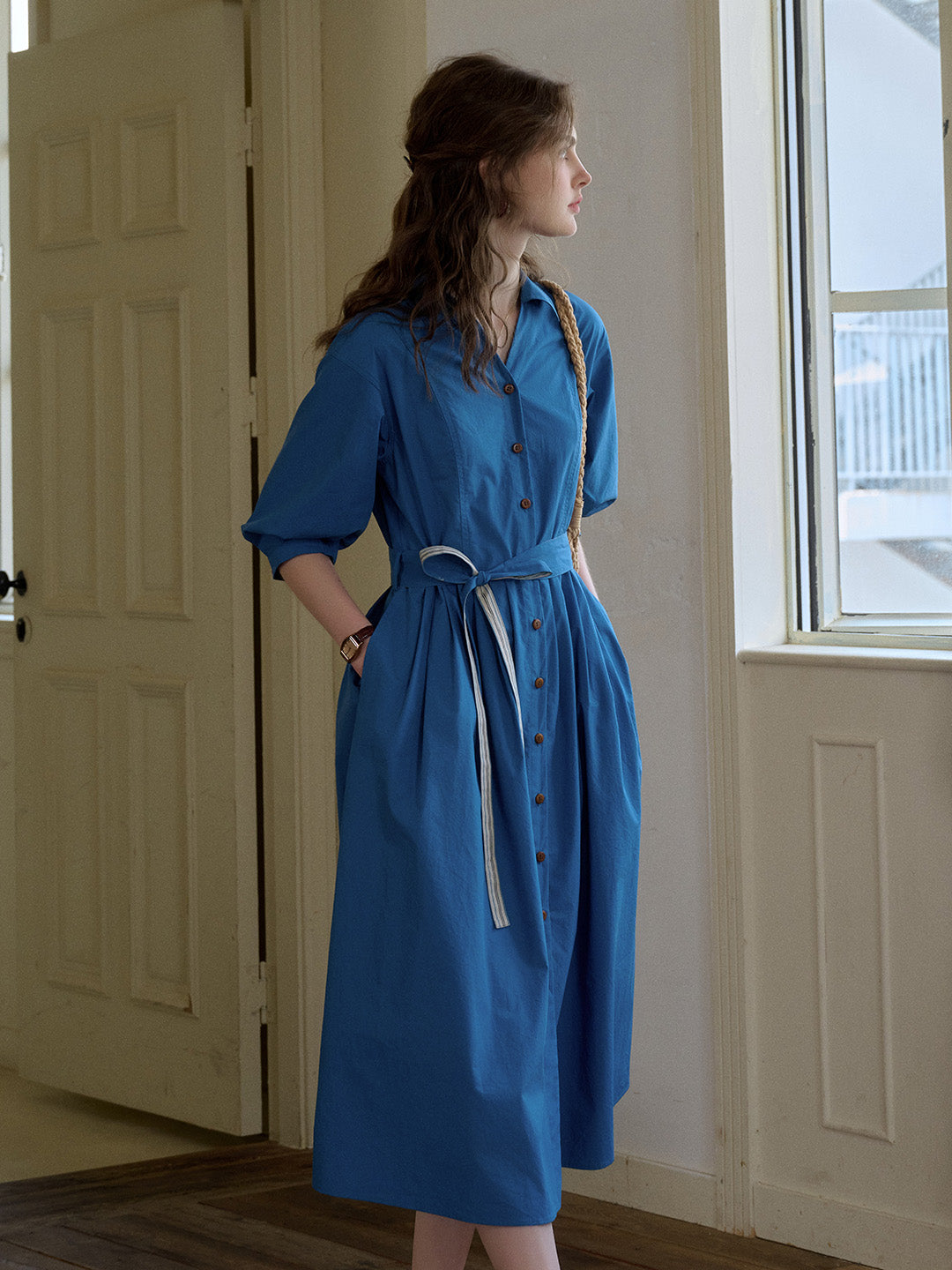 Dolly V-Neck 100% Cotton Dress