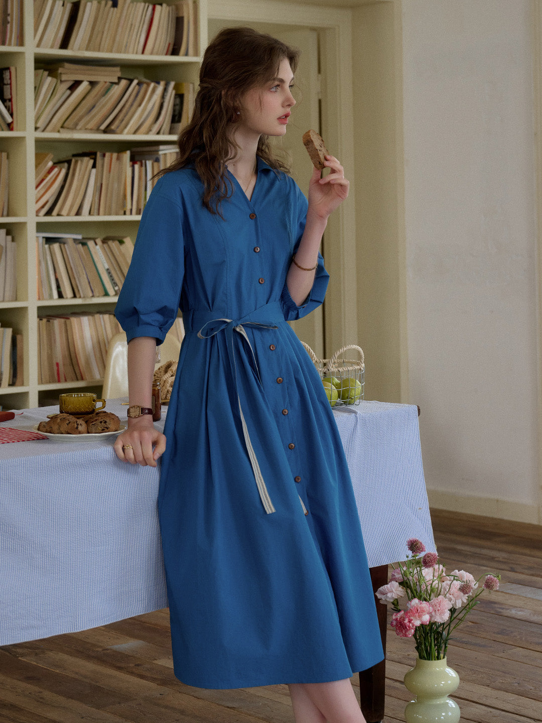Dolly V-Neck 100% Cotton Dress